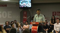 Jos� Mar�a P�rez, en un momento de la presentaci�n de su precandidatura a la militancia en Gij�n