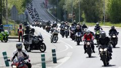 Imagen de archivo de una concentraci�n de motoristas para protestar por el mal estado de los guardarra�les y del firme de las carreteras.