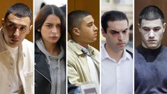 Los acusados Diego Montaa, Katy Silva, Kaio Amaral, Alejandro Mguez y Alejandro Freire, durante el juicio por el crimen de Samuel Luiz