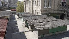 Antiguos puestos del rianxo en el entorno de la plaza de abastos de Ourense.