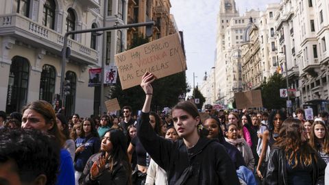 Protesta en octubre contra el acoso escolar por las calles de Madrid