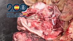 Imagen de la carne en putrefacci�n adulterada con sulfitos y blanqueantes de construcci�n que vend�a un empresario detenido en Legan�s