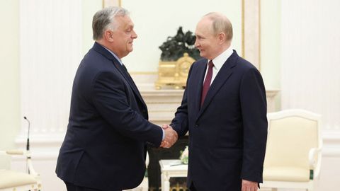 El primer ministro de Hungra, Viktor Orbn, se rene con el presidente de Rusia, Vladimir Putin.