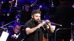 Cupeiro tocando el aulos en uno de sus �ltimos conciertos