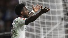 Vinicius protesta durante un partido entre el Real Madrid y el Espanyol.