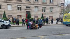 El accidente, en el parque de San L�zaro de Ourense, se produjo por un alcance entre dos motocicletas.