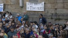 Un cartaz durante unha concentraci�n polo galego en Santiago, nunha imaxe de arquivo.