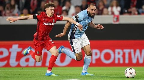 Borja Igesias, durante el Friburgo-Celta de este jueves.
