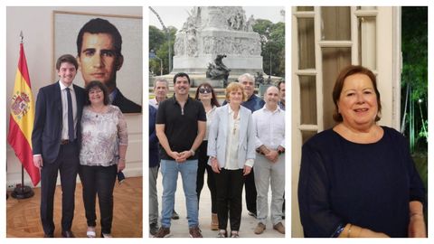 Susana Carbia, actual presidenta, junto a Mart�n Mim�ndez, lidera la lista de Espa�oles Unidos (izquierda). Pilar D�az y Juan Manuel junto a parte de la candidatura de Ciudadan�a Primero (centro). Beatriz Lagoa est� en la lista de Derechos sin Fronteras (derecha)