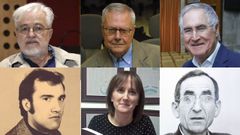 De izquierda a derecha en la fila superior: Eloi Caldeiro, Camilo Gonsar y Manuel Pombo Arias. En la fila inferior: Fiz Vergara Vilari�o, Roc�o L�pez y El�as Vali�a. Algunas de las caras del talento literario sarriano
