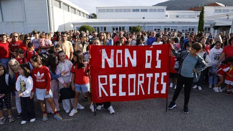 Protesta en Moaña, en el CEIP Reibon, por la falta de profesores