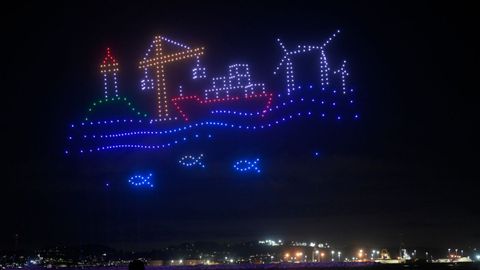 Puerto hecho con drones