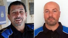 Marcos Rodr�guez y Diego Lamas, que patrullan juntos hace seis meses, son los agentes que salvaron a una mujer de morir atragantada en la cabalgata de Reyes de A Pobra