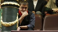 El exdirigente de Podemos Juan Carlos Monedero, en la tribuna de invitados