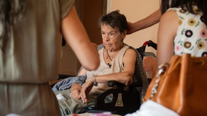 Maricarmen minutos antes de ser desahuciada el 23 de septiembre