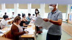 Imagen de archivo de un examen de selectividad en la Facultade de Ciencias do Mar de la UVigo