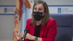 Ethel V�zquez, en la rueda de prensa donde present� los proyectos que remitir� a Transportes