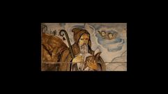 Azulejo valenciano del siglo XIX que representa a san Antonio Abad. Ermita urbana de San Antonio Abad. Segorbe (Castell�n)
