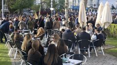 Terrazas llenas en Ferrol en Semana Santa