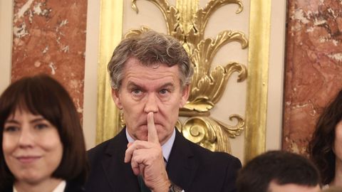 El presidente del PP, Alberto Nez Feijo, durante el acto institucional por el Da de la Constitucin, en el Congreso de los Diputados.