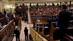 Los diputados guardaron hoy un minuto de silencio en el Congreso de los Diputados en recuerdo a las v�ctimas del 11M 