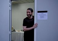 Borja Quiza, en su camerino antes del concierto en Mar�a Pita. 