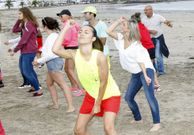 Loureiro ayer en la playa. 