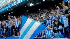 La afici�n del Deportivo, en el partido ante el Andorra.