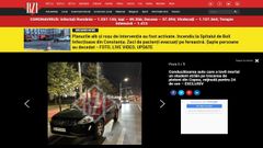 Captura de pantalla de la noticia sobre el accidente, publicada en el peri�dico �BZI�. En la fotograf�a de la p�gina web aparece en primer plano el Volvo involucrado en el atropello, y detr�s, dos ambulancias.