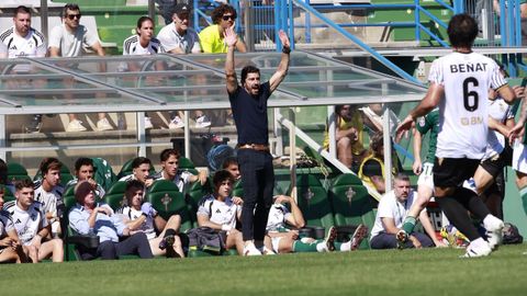 Javo V&aacute;zquez durante el encuentro entre el Racing de Ferrol y Real Uni&oacute;n