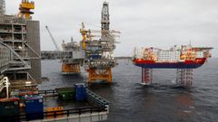 Plataformas petrolferas en aguas noruegas del mar del Norte.