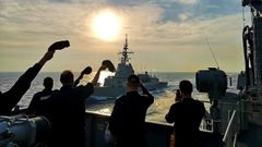 La dotaci�n del Pati�o, que oper� con la misma agrupaci�n naval, se despide del buque