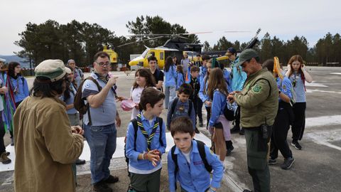 El grupo se organizó en la base de helicópteros de la Xunta
