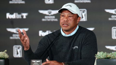 Tiger Woods, durante una rueda de prensa de un torneo del PGA Tour.