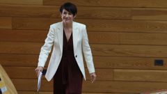 La portavoz nacional del BNG, Ana Pont�n, antes de iniciar su discurso.