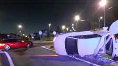 El accidente tuvo lugar en una rotonda.