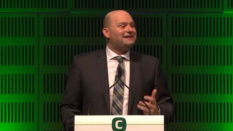 Soren Pape durante una intervenci�n en una cadena local.