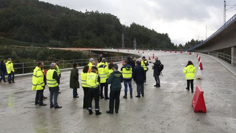 Visita a las obras del tramo Vilaboa-A Ermida de la A-57 en octubre del ao pasado