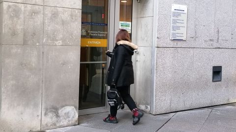 La mujer de Javier Ardines a su llegada a los juzgados