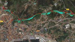 Plano de la primera fase de la variante de Ribeira.