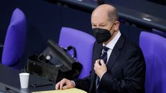 Olaf Scholz, durante la sesi�n en el Parlamento alem�n