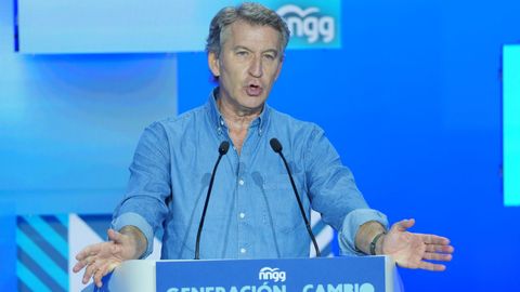 Feijoo durante su intervenci�n en el�XVI Congreso de Nuevas Generaciones del PP.
