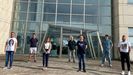De izquierda a derecha, los investigadores Christian Lanza, Abel Mart�nez, Ana Isabel Fern�ndez-Tresguerres, Javier Mart�n, Jiahua Duan, Pablo Alonso y Gonzalo �lvarez