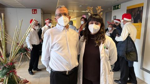 C�sar Couso con su hemat�loga, Patricia Cadah�a.