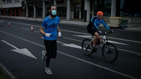 Deportistas esta ma�ana en A Coru�a