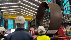 Vista del interior del astillero fen�s en el arranque de las tareas. 