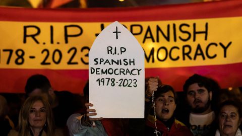 Manifestantes en las protestas contra la amnist�a