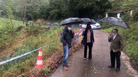 Obras de reparaci�n del argayo en Naves