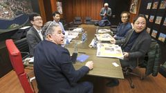 Los investigadores japoneses, durante su reuni�n con el alcalde de Pontevedra, Miguel Anxo Fern�ndez Lores