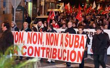 Vilagarc�a sali� a la calle en el 2013 contra el �catastrazo�. 